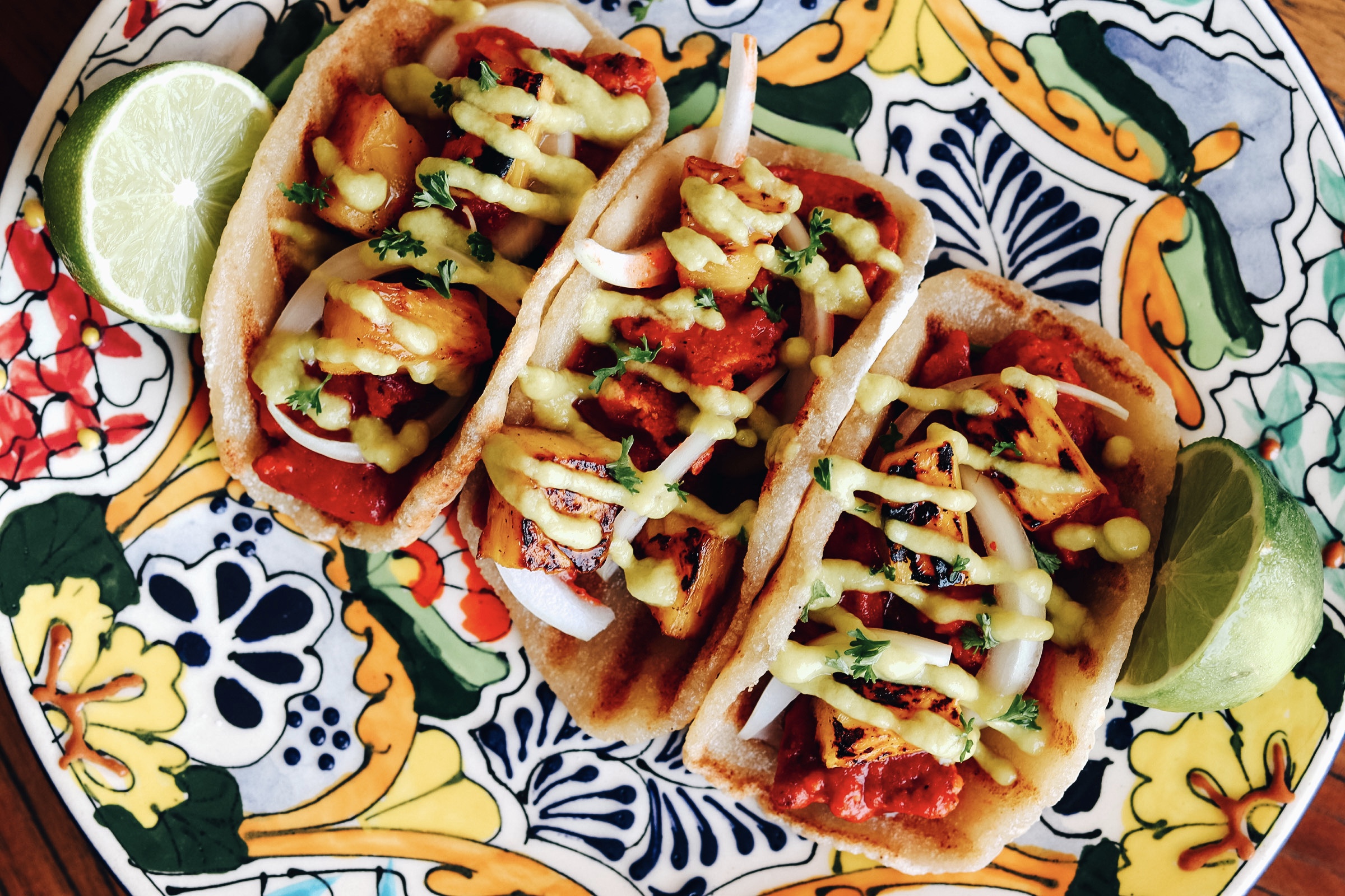 Tacos al Pastor Saludable en Tortilla de Coliflor